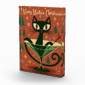 Mid Century Black Cat Merry Martini Christmas フォトブロック (右)