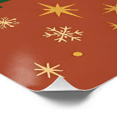 Mid Century Black Cat Merry Martini Christmas ポスター (コーナー)