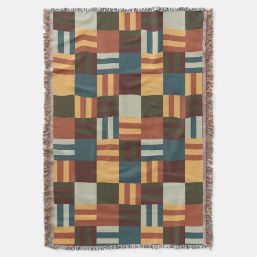 Mid Century Blocks スローブランケット (正面縦)