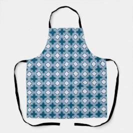 Mid-Century Blue Quatrafoil Apron I エプロン