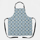 Mid-Century Blue Quatrafoil Apron II エプロン (正面)