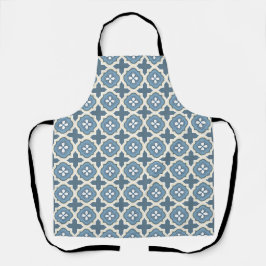 Mid-Century Blue Quatrafoil Apron II エプロン