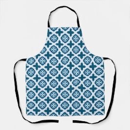 Mid-Century Blue Quatrafoil Apron III エプロン
