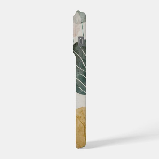 Mid Century Botanical Leaf  – Boho Earth iPhoneケース (左側面)