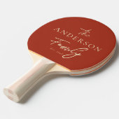 Mid-Century Burnt Sienna Hand Written Family Name 卓球ラケット (正面アングル)