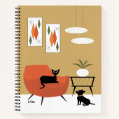 Mid Century Cat and Black Chihuahua ノートブック (正面)