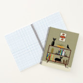 Mid Century Cat on Bookcase ノートブック (内部)