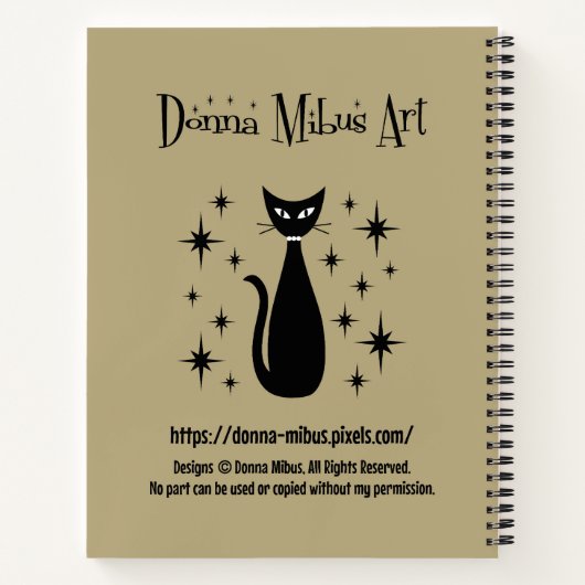 Mid Century Cat with Mod Pods ノートブック (裏面)