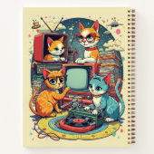 Mid Century Cats withレトロレコード， TV Journal ノートブック (裏面)