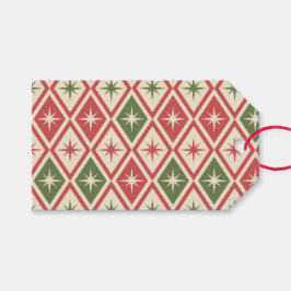 Mid Century Christmas Atomic Stars on diamonds  ギフトタグ