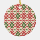 Mid Century Christmas Atomic Stars on diamonds  セラミックオーナメント (正面)