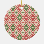 Mid Century Christmas Atomic Stars on diamonds  セラミックオーナメント (裏面)