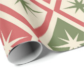 Mid Century Christmas Atomic Stars on diamonds ラッピングペーパー (ロールコーナー)