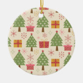 Mid Century Christmas Atomic Trees with Snowflakes セラミックオーナメント (正面)