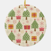 Mid Century Christmas Atomic Trees with Snowflakes セラミックオーナメント (裏面)