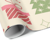 Mid Century Christmas Atomic Trees with Snowflakes ラッピングペーパー (ロールコーナー)