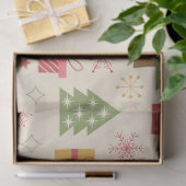 Mid Century Christmas Atomic Trees with Snowflakes 薄葉紙 (ギフト)