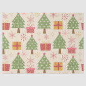 Mid Century Christmas Atomic Trees with Snowflakes 薄葉紙 (正面)