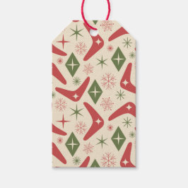Mid Century Christmas Boomerangs with Diamonds ギフトタグ
