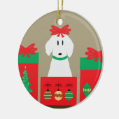 Mid Century Christmas Dog in Box セラミックオーナメント (左)