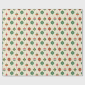 Mid-Century Christmas Ornaments ラッピングペーパー (フラット)