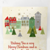 Mid-Century Christmas Retro-Glam 三つ折りクリスマスカード (内部最初)