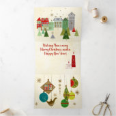 Mid-Century Christmas Retro-Glam 三つ折りクリスマスカード (内部)