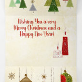 Mid-Century Christmas Retro-Glam 三つ折りクリスマスカード (内部中)