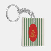 Mid century christmas tree with Golden star キーホルダー (正面左)