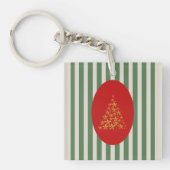 Mid century christmas tree with Golden star キーホルダー (正面)