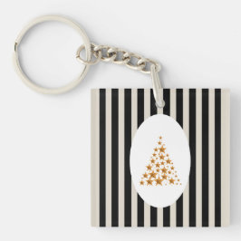 Mid century christmas tree with Golden star キーホルダー