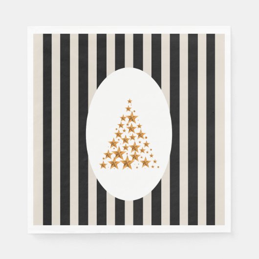 Mid century christmas tree with Golden star スタンダードランチョンナプキン (正面)