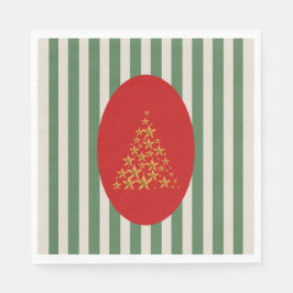 Mid century christmas tree with Golden star スタンダードランチョンナプキン