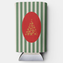 Mid century christmas tree with Golden star スリム缶クーラー