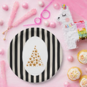 Mid century christmas tree with Golden star ペーパープレート (パーティー)