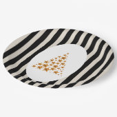 Mid century christmas tree with Golden star ペーパープレート (アングル)