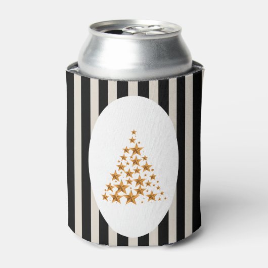 Mid century christmas tree with Golden star 缶クーラー (缶正面)