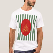 Mid century christmas tree with Golden star Tシャツ (正面)
