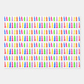 Mid Century Christmas Trees Multi Color ラッピングペーパーシート (正面)