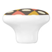 Mid Century Circles on Terracotta Mustard Diamonds セラミックノブ (側面)