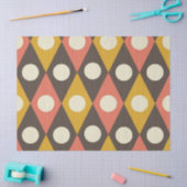 Mid Century Circles on Terracotta Mustard Diamonds 薄葉紙 (クラフト)