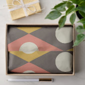 Mid Century Circles on Terracotta Mustard Diamonds 薄葉紙 (ギフト)