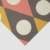 Mid Century Circles on Terracotta Mustard Diamonds 薄葉紙 (詳細)