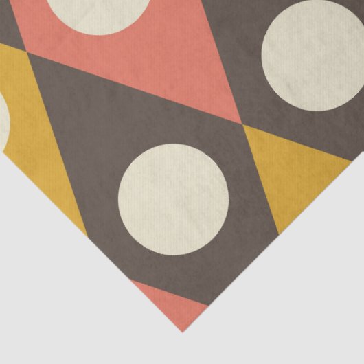 Mid Century Circles on Terracotta Mustard Diamonds 薄葉紙 (詳細)