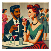 Mid Century Cocktail Party Couples - First Date ポスター (正面)