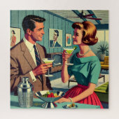 Mid Century Cocktail Party Couples - House Warming ジグソーパズル (縦)