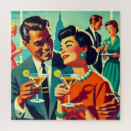 Mid Century Cocktail Party Couples - Mi Amor ジグソーパズル (縦)