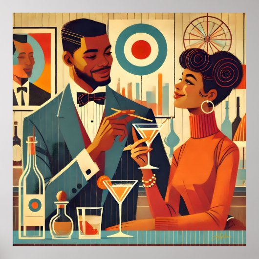 Mid Century Cocktail Party Couples - Soirée Hosts ポスター (正面)