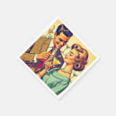 Mid Century Cocktail Party Couples - Temptation スタンダードカクテルナプキン (角)