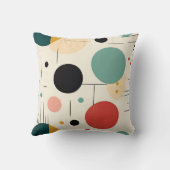 Mid century colorful geometric pattern クッション (裏面)
